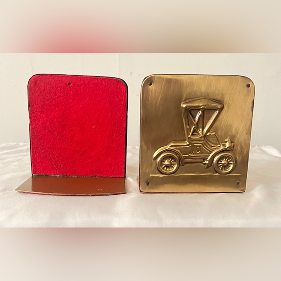Vintage Car Bookends, Solid Brass, Antique Model T, Gifts for Him 5”L x 3”D - Picture 3 of 7